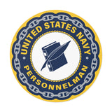 Navy Personnelman (PN) Round Vinyl Stickers