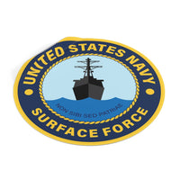 Navy Surface Force Round Vinyl Stickers