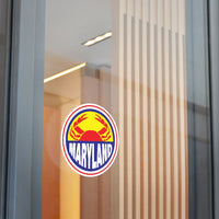 Maryland Crab Round Vinyl Stickers 