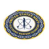 Navy Electronic Warfare Technician (EW) Round Vinyl Stickers