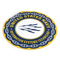 Navy Information Systems Technician (IT) Round Vinyl Stickers