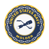 Navy Molder (ML) Round Vinyl Stickers