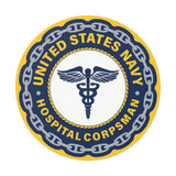 Navy Hospital Corpsman (HM) Round Vinyl Stickers