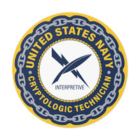 Navy Cryptologic Technician (CTI) Round Vinyl Stickers