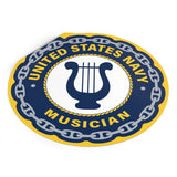 Navy Musician (MU) Round Vinyl Stickers