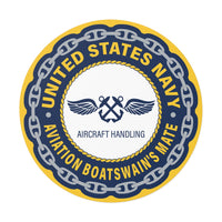 Navy Aviation Boatswain's Mate (ABH) Round Vinyl Stickers