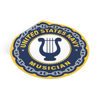 Navy Musician (MU) Round Vinyl Stickers